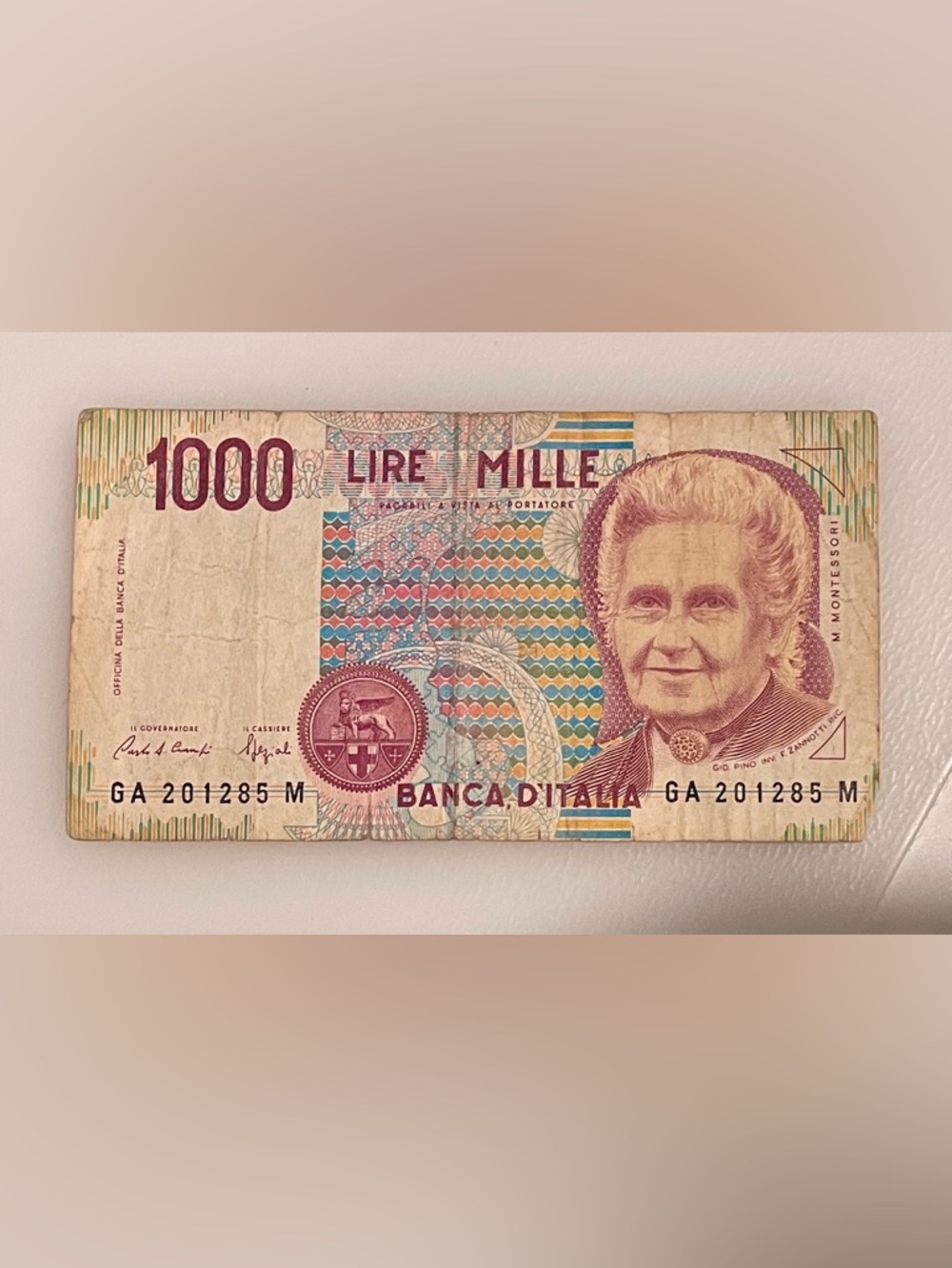 Vintage 1000 Lire Italian Banknote - Rare Collectable!